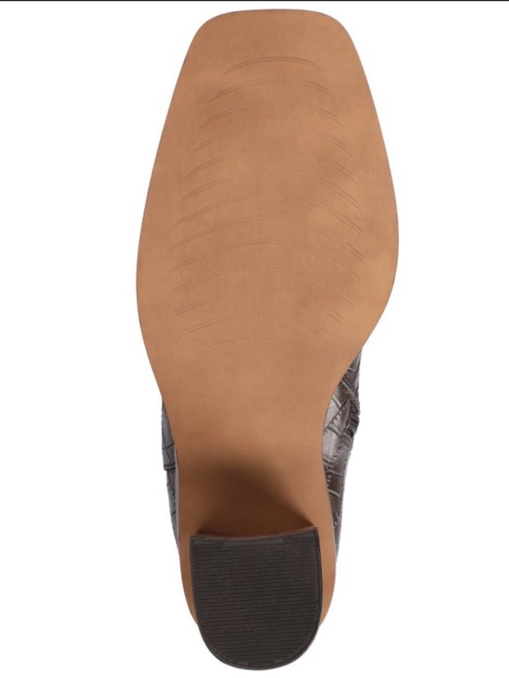 Journee Extra Wide Calf Brown Croc Knee High Boot - Picture 7 of 8